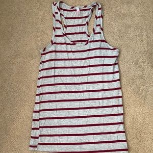 NWOT grey/red stripped tank top size large